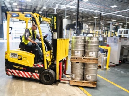 Kegs on Forklift